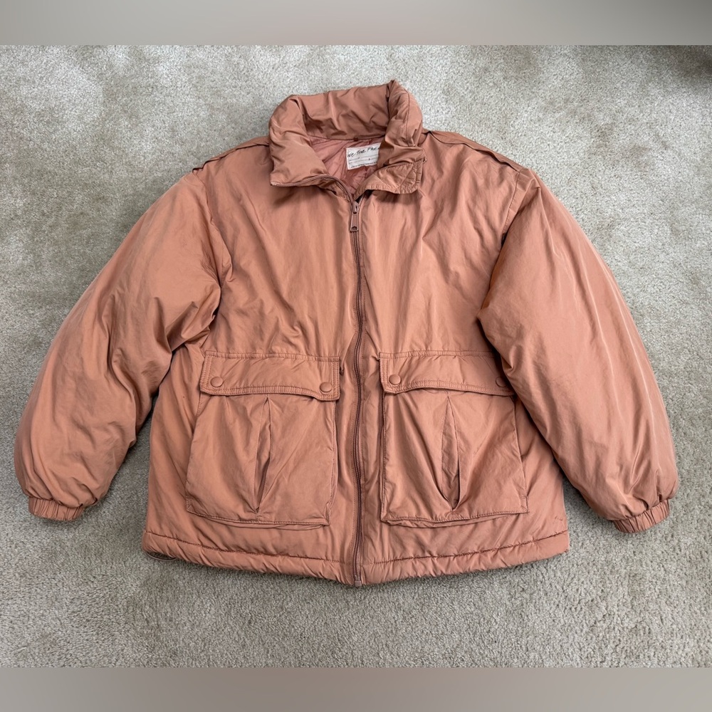 We The Free Puffer Jacket in Peachy Salmon.
